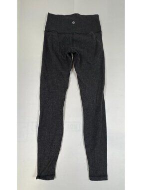 Lululemon Women Gray Heathered High Rise Yoga Athletic Leggings 25"